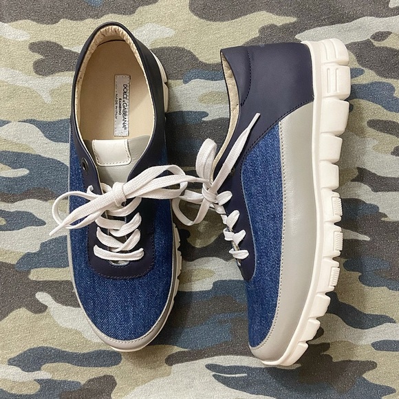 Dolce & Gabbana Shoes - Dolce & Gabbana Denim Sneakers, Size 35